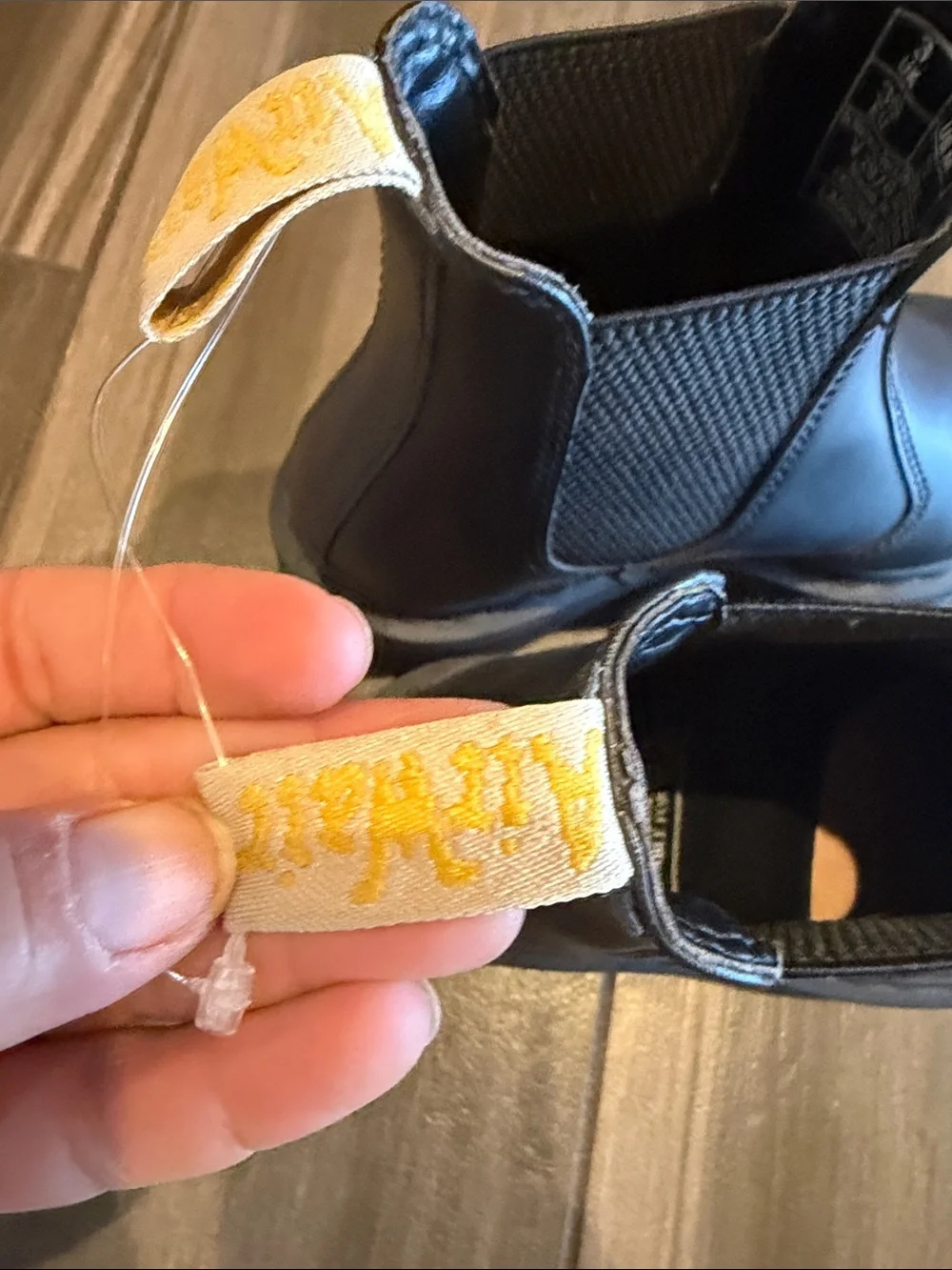 Dr. Martens Black Chelsea Chukka Boots with Yellow Pull Tabs